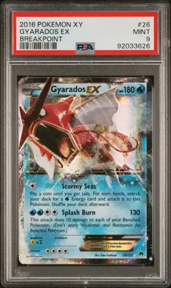 2016 POKEMON XY BREAKPOINT #26 GYARADOS EX PSA 9 - Image 1