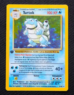 1999 Pokemon Base Set # 2/102 Turtok 1. Edition Holo EXC - NM Blastoise Deutsch - Image 1