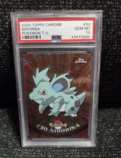 PSA 10 2000 Topps Chrome Pokemon TV Nidorina #30 GEM MINT - Image 1