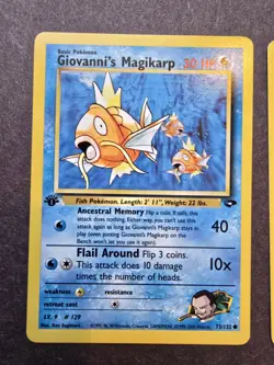 Pokemon Gym Challenge 1st Edition Giovanni's Magikarp Misty's Magikarp 73,88/132 - Image 2