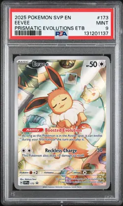 2025 POKEMON SVP EN-SV BLACK STAR PROMO #173 EEVEE PSA 9 - Image 1