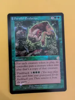 Parallel Evolution. Sorcery MTG Card. Old Vintage shooting star Foil. Torment. - Image 1