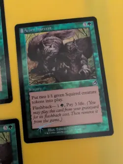 Acorn Harvest x3 Sorcery MTG Card. Old Vintage shooting star Foil. Torment. - Image 4