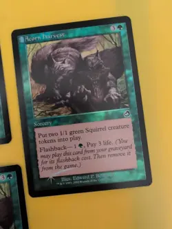 Acorn Harvest x3 Sorcery MTG Card. Old Vintage shooting star Foil. Torment. - Image 5