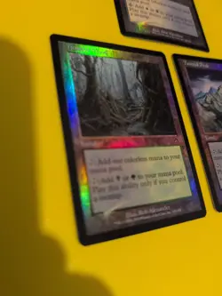 Tainted Wood,Tainted Peak,Tainted Field MTG 3 Card. Old LandFoils. Torment. - Image 2