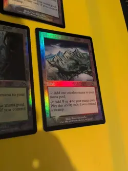 Tainted Wood,Tainted Peak,Tainted Field MTG 3 Card. Old LandFoils. Torment. - Image 5