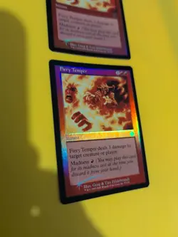 Fiery Temper x2 Instant MTG 2 Card. Old Vintage shooting star Foil. Torment. - Image 2