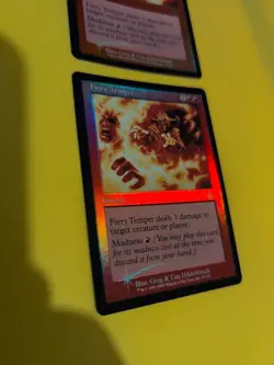 Fiery Temper x2 Instant MTG 2 Card. Old Vintage shooting star Foil. Torment. - Image 3