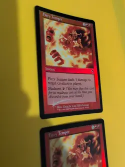 Fiery Temper x2 Instant MTG 2 Card. Old Vintage shooting star Foil. Torment. - Image 4