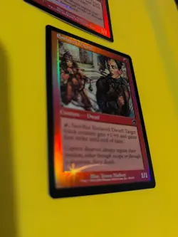 Enslaved Dwarf x2 MTG 2 Card. Old Vintage shooting star Foil. Torment. - Image 3