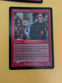 Enslaved Dwarf x2 MTG 2 Card. Old Vintage shooting star Foil. Torment. - Image 4