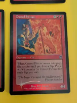 Crazed Firecat playset MTG 4 Card. Old Vintage shooting star Foil. Torment. - Image 2