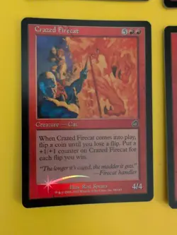 Crazed Firecat playset MTG 4 Card. Old Vintage shooting star Foil. Torment. - Image 3