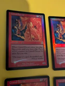 Crazed Firecat playset MTG 4 Card. Old Vintage shooting star Foil. Torment. - Image 4