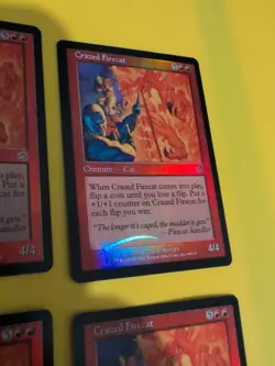 Crazed Firecat playset MTG 4 Card. Old Vintage shooting star Foil. Torment. - Image 5