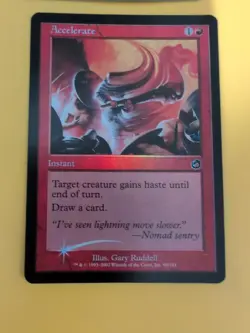 Accelerate x2 Instant MTG 2 Card. Old Vintage shooting star Foil. Torment. - Image 5