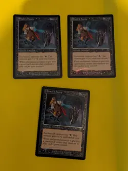 Shade's Form x3 Enchant Creature MTG 3 Card. Old Vintage Foil. Torment. - Image 1