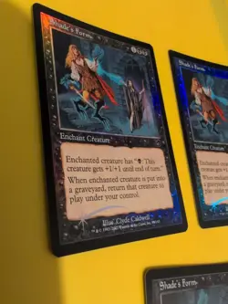 Shade's Form x3 Enchant Creature MTG 3 Card. Old Vintage Foil. Torment. - Image 4