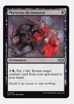 Phyrexian Reclamation MTG TDC | EDH Commander Black Graveyard Recursion | NEW NM - Image 1