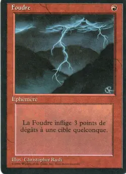 MTG: Revised Edition (Foreign Black Border): Lightning Bolt (French): LP Con - Image 1