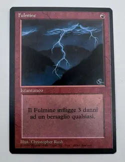 MTG Lightning Bolt Fulmine Italian Black Border Revised 1994 Magic The Gathering - Image 1