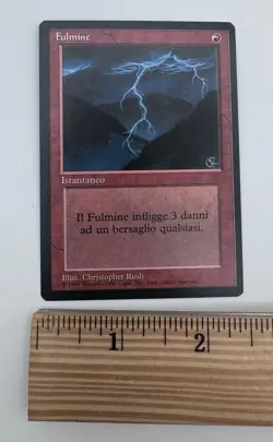 MTG Lightning Bolt Fulmine Italian Black Border Revised 1994 Magic The Gathering - Image 4