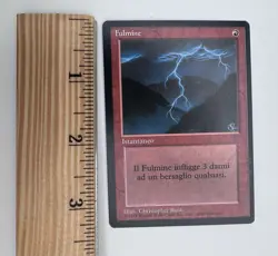 MTG Lightning Bolt Fulmine Italian Black Border Revised 1994 Magic The Gathering - Image 5