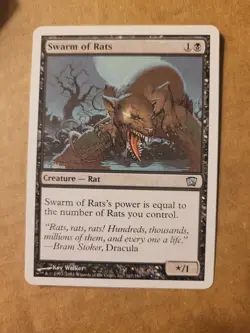 MTG - Swarm of Rats - 8th Eighth Edition Magic the Gathering Black English Playd - Image 1