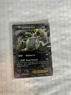 Pokemon TCG Tyranitar EX 42/98 Holo Rare Ancient Origins LP - Image 1
