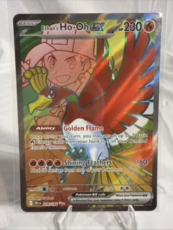 ETHAN’S HO-OH EX 209/182 holo FA Ultra Rare SV: Destined Rivals Pokemon TCG card - Image 1