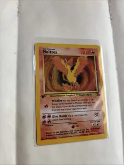 Moltres Holo Rare Card 12/62 Fossil 1st Edition - Pokemon TCG - Image 1