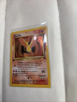 Moltres Holo Rare Card 12/62 Fossil 1st Edition - Pokemon TCG - Image 3