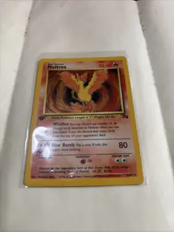 Moltres Holo Rare Card 12/62 Fossil 1st Edition - Pokemon TCG - Image 4