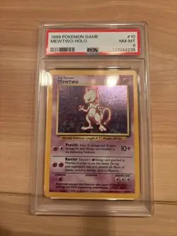 1999 Pokemon Base Set Unlimited Mewtwo-Holo PSA 8 - Image 1