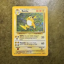 Pokemon TCG Raichu Holo 14/102 Base Set Card LP Condition - Image 1