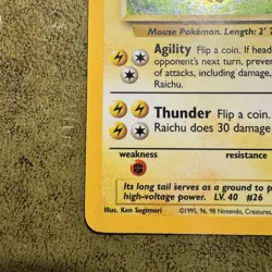 Pokemon TCG Raichu Holo 14/102 Base Set Card LP Condition - Image 2