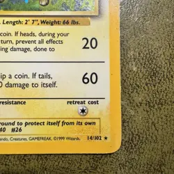 Pokemon TCG Raichu Holo 14/102 Base Set Card LP Condition - Image 3