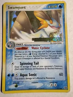 Pokemon TCG Swampert Holo Rare Card 11/106 Emerald Reverse Holo Stamp Hp - Image 1