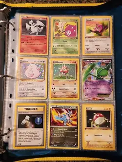 Pokemon Collection Binder Vintage Lot of Cards Holos Rares WoTC 1st Editions EX - Image 1