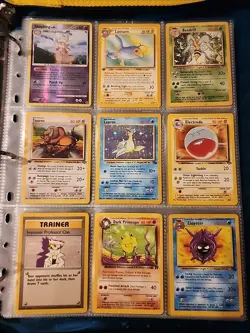 Pokemon Collection Binder Vintage Lot of Cards Holos Rares WoTC 1st Editions Etc - Image 1