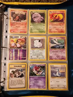Pokemon Collection Binder Vintage Lot of Cards Holos Rares WoTC Base Lugia Etc - Image 1
