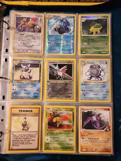 Pokemon Collection Binder Vintage Lot of Cards Holos Rares WoTC 1st Edition Etc - Image 1