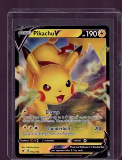 2020 Pikachu V 043/185 Vivid Voltage NM Ultra Rare Pokemon Card x1 - Image 1