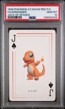 PSA 10 GEM MINT 1998 POKEMON STADIUM RED VERSION PLAYING CARDS CHARMANDER - Image 1