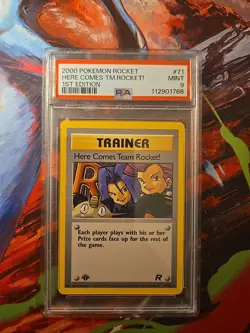 Here Comes Team Rocket! 71/82 1st Ed. Regular Team Rocket Vinatge Pokemon PSA 9 - Image 1