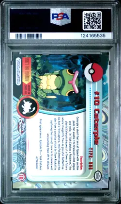 2000 TOPPS CHROME POKEMON T.V. #10 CATERPIE PSA 10 - Image 2