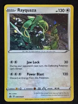 ??? Rayquaza SWSH029 (Swirl) Rebel Clash Black Star Promo Holo Pokemon NM ??? - Image 1