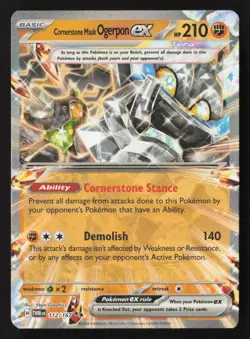 Cornerstone Mask Ogerpon ex 112/167 Double Rare Twilight Masquerade Pokemon NM - Image 1