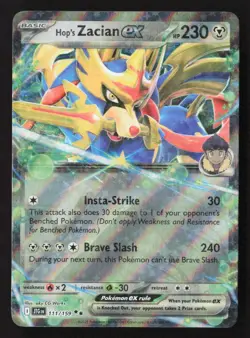 Hop's Zacian ex 111/159 Double Rare Journey Together Pokemon NM - Image 1