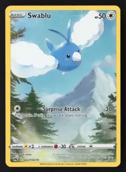 Swablu GG27/70 Trainer Gallery Rare Crown Zenith Galarian Gallery Pokemon NM - Image 1